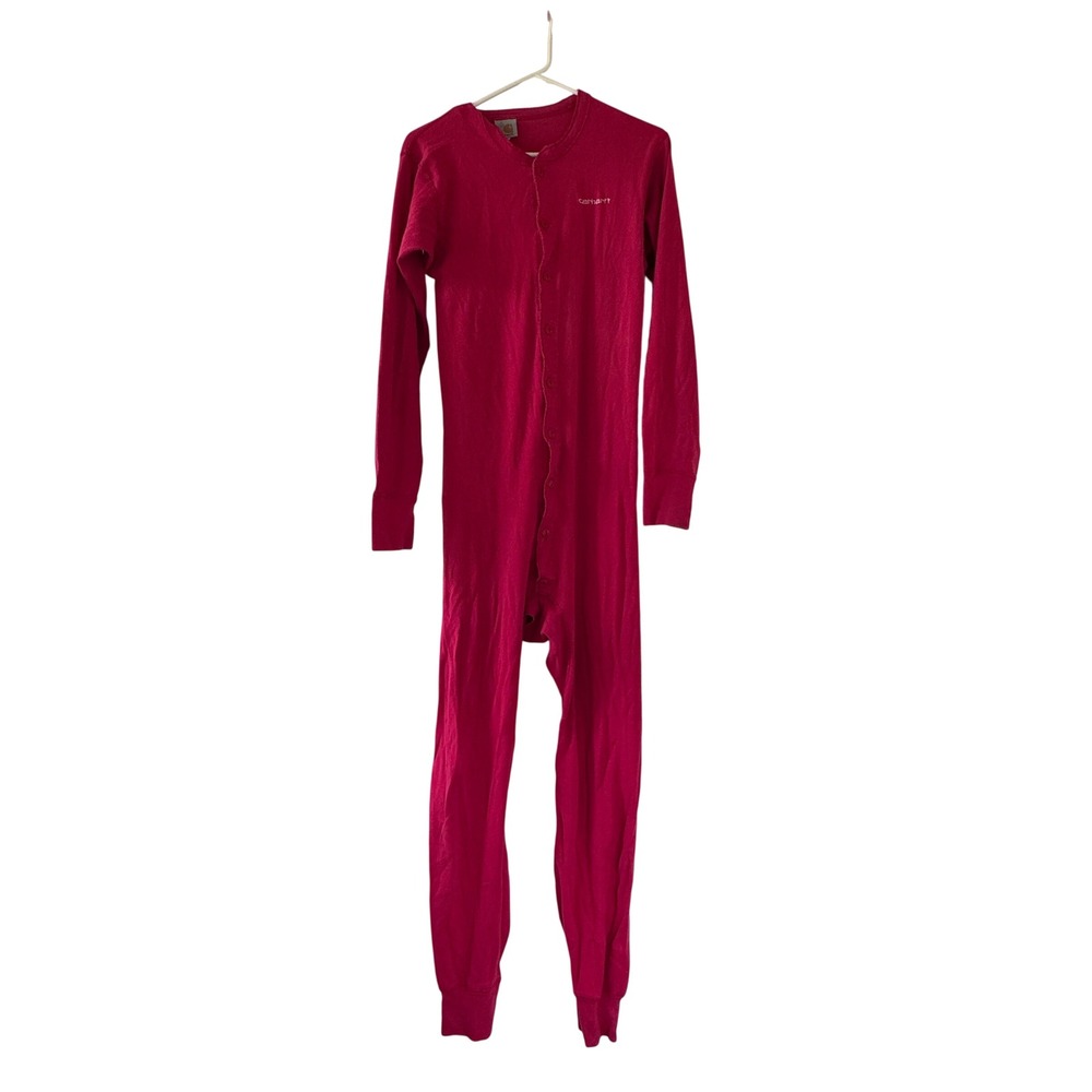 Vintage Carhartt Red Union Suit Thermal One Piece Long John K12 Mens Large